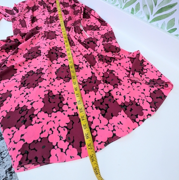 Kate Spade Long Sleeve Shirt Dress Pink Clusters - Picture 5 of 7